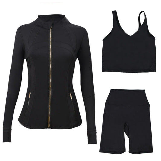 Lulu Black/Gold Short 3 Piece Set