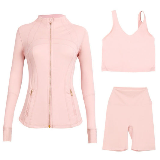 Lulu Pink/Gold Short 3 Piece Set