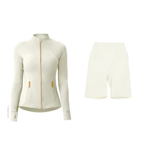 Lulu White/Gold Short Set